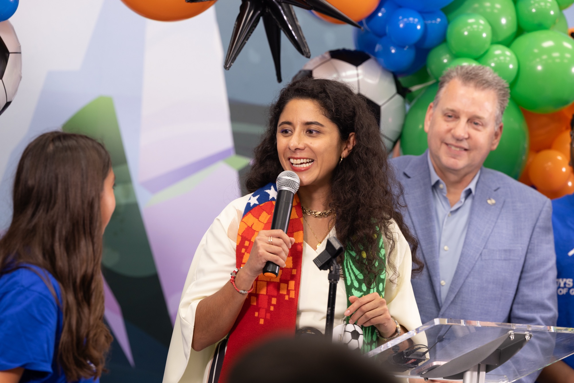 Photo from the Road to the World Cup youth ticket announcement with Judge Lina Hidalgo